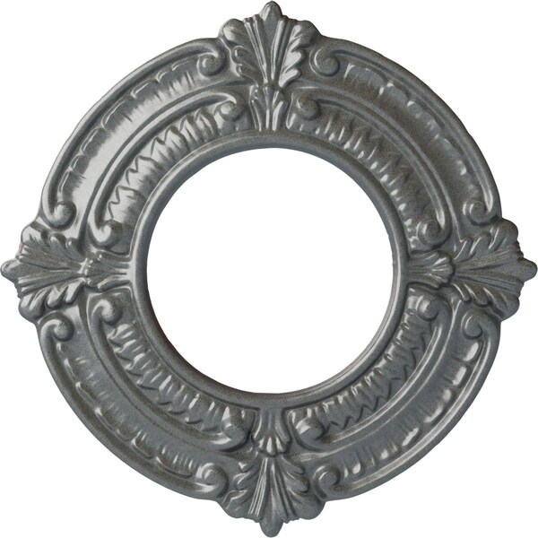 Ekena Millwork Benson Ceiling Medallion (Fits Canopies up to 4 1/8"), Hnd-Painted Platinum, 9"OD x 4 1/8"ID x 5/8"P CM09BNPLS - main